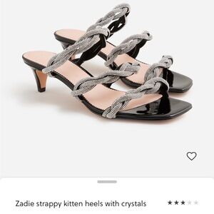 Jcrew - Zadie Strappy kitten heels with crystals - never worn